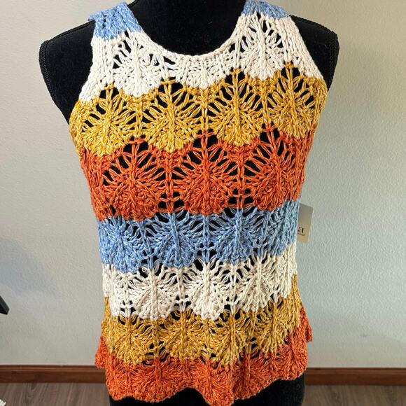 A.n.a Tops - NWT a.n.a. Crochet Tank Top Striped Size S Women's Summer Boho Festival